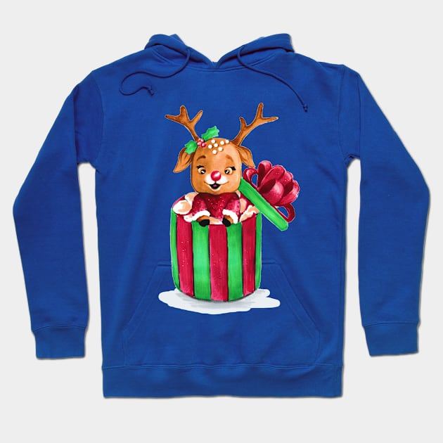 Christmas Reindeer cake Hoodie by Svetlana Pelin